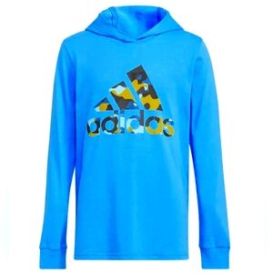 Big Boys Adidas Camo Badge of Sport Hooded Tee